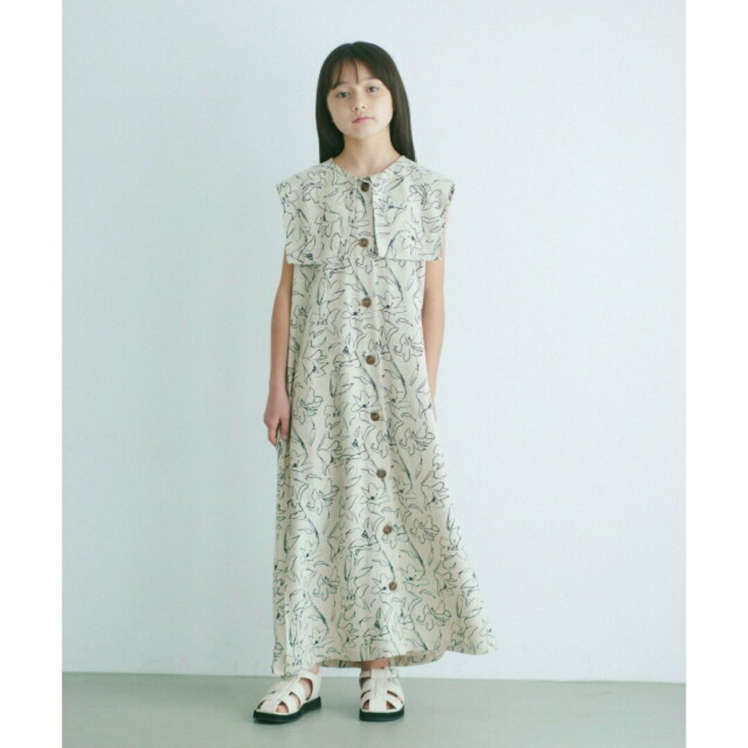 UNITED ARROWS green label relaxing(ユナイテッドアローズグリーンレーベルリラクシング)の【OFF WHITE】TJ アートフラワー ロング ワンピース 140cm-150cm キッズ/ベビー/マタニティのキッズ服女の子用(90cm~)(ワンピース)の商品写真