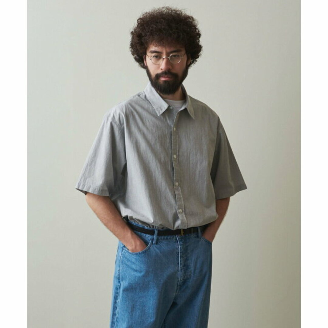 steven alan(スティーブンアラン)の【LT.GRAY】<Steven Alan> CORD/STRIPE REGULAR COLLAR SHORT SLEEVE SHIRT -LOOSE/シャツ その他のその他(その他)の商品写真