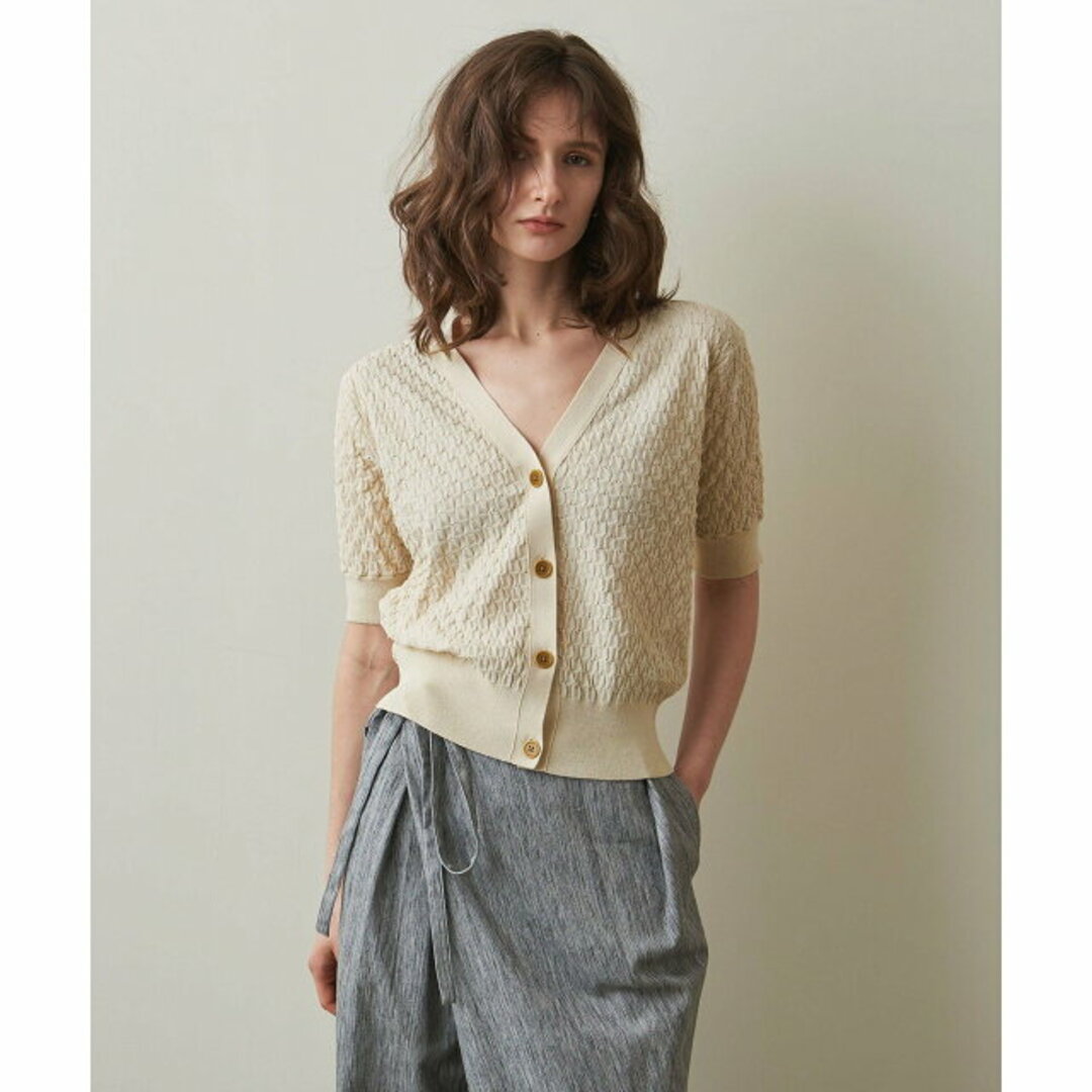 steven alan(スティーブンアラン)の【OFF WHITE】<Steven Alan>SQUARE CABLE CARDIGAN/カーディガン レディースのトップス(カーディガン)の商品写真