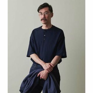 スティーブンアラン(steven alan)の【NAVY】<Steven Alan> WOOL HENLEY NECK SHORT SLEEVE TEE -LOOSE/ニット(その他)