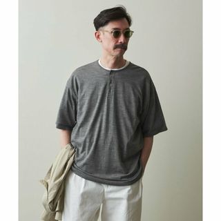 スティーブンアラン(steven alan)の【MD.GRAY】<Steven Alan> WOOL HENLEY NECK SHORT SLEEVE TEE -LOOSE/ニット(その他)