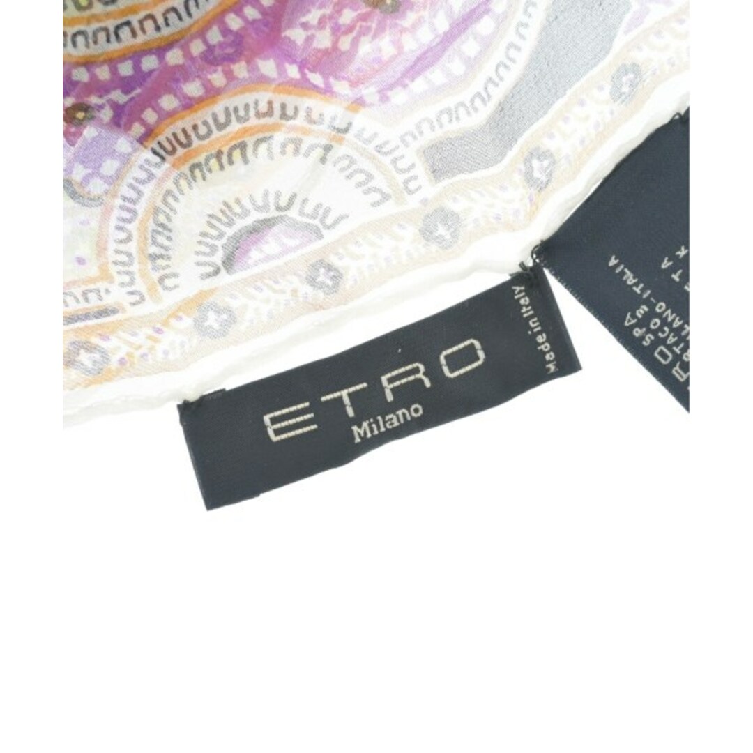 ETRO(エトロ)のETRO エトロ ストール - 水色xオレンジx紫等(総柄) 【古着】【中古】 レディースのファッション小物(ストール/パシュミナ)の商品写真