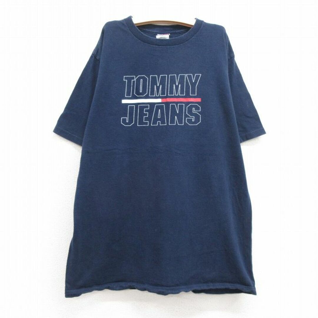 TOMMY HILFIGER(トミーヒルフィガー)の古着 トミーヒルフィガー TOMMY HILFIGER トミージーンズ 半袖 ブランド ビンテージ Tシャツ キッズ ボーイズ 子供服 90年代 90s コットン クルーネック USA製 紺 ネイビー 【spe】 23jun17 キッズ/ベビー/マタニティのベビー服(~85cm)(シャツ/カットソー)の商品写真