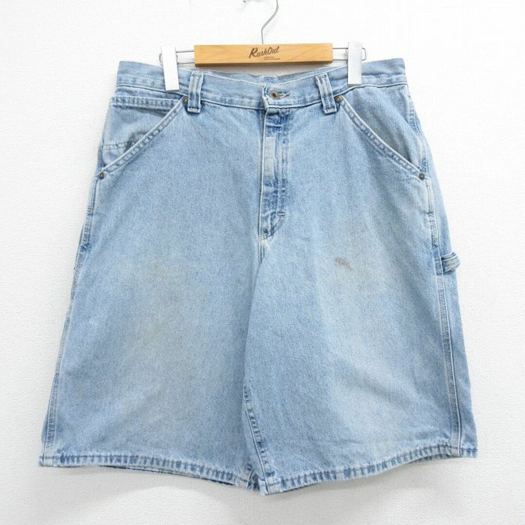 Lee(リー)のW32★古着 リー Lee ショート ペインター パンツ ショーツ メンズ DUNGAREES 薄紺 ネイビー デニム 23jun12 中古 ボトムス 短パン ショーパン メンズのパンツ(ワークパンツ/カーゴパンツ)の商品写真