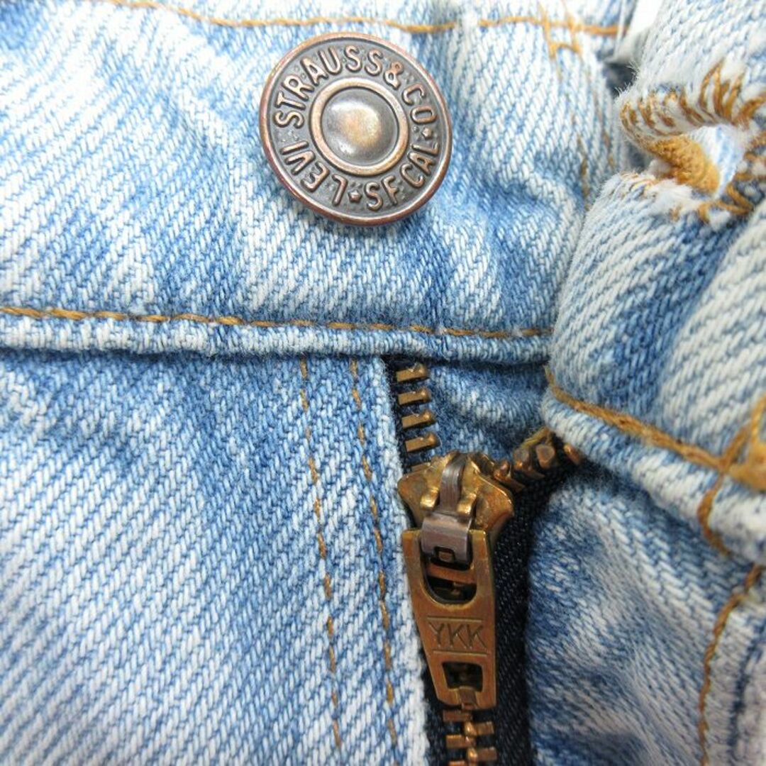 Levi's(リーバイス)のW31★古着 リーバイス Levis 550 ショート パンツ ショーツ メンズ 90年代 90s USA製 薄紺 ネイビー デニム 23jun12 中古 ボトムス 短パン ショーパン ハーフ メンズのパンツ(ワークパンツ/カーゴパンツ)の商品写真