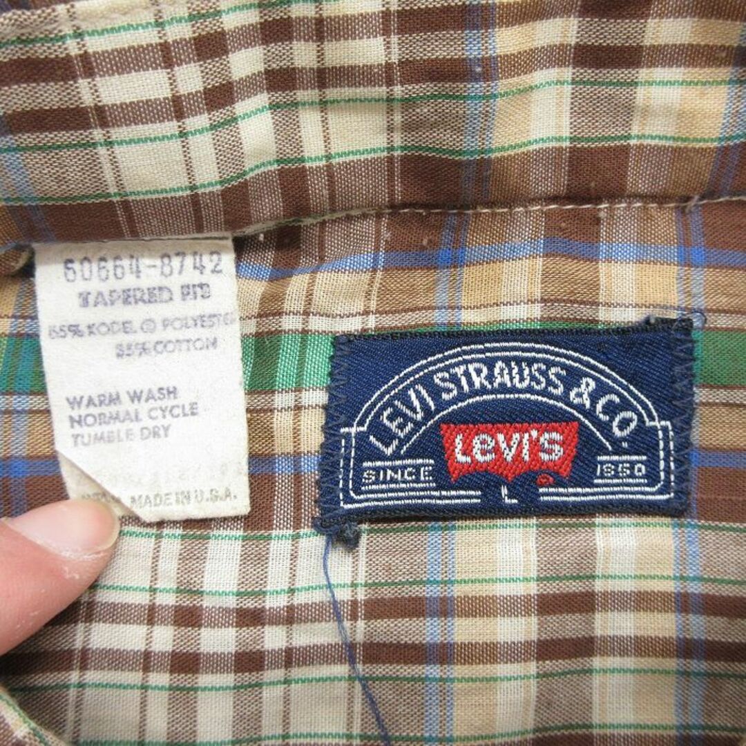 Levi's(リーバイス)のM★古着 リーバイス Levis 長袖 シャツ メンズ 80年代 80s USA製 茶他 ブラウン チェック 23jun12 中古 トップス メンズのトップス(シャツ)の商品写真