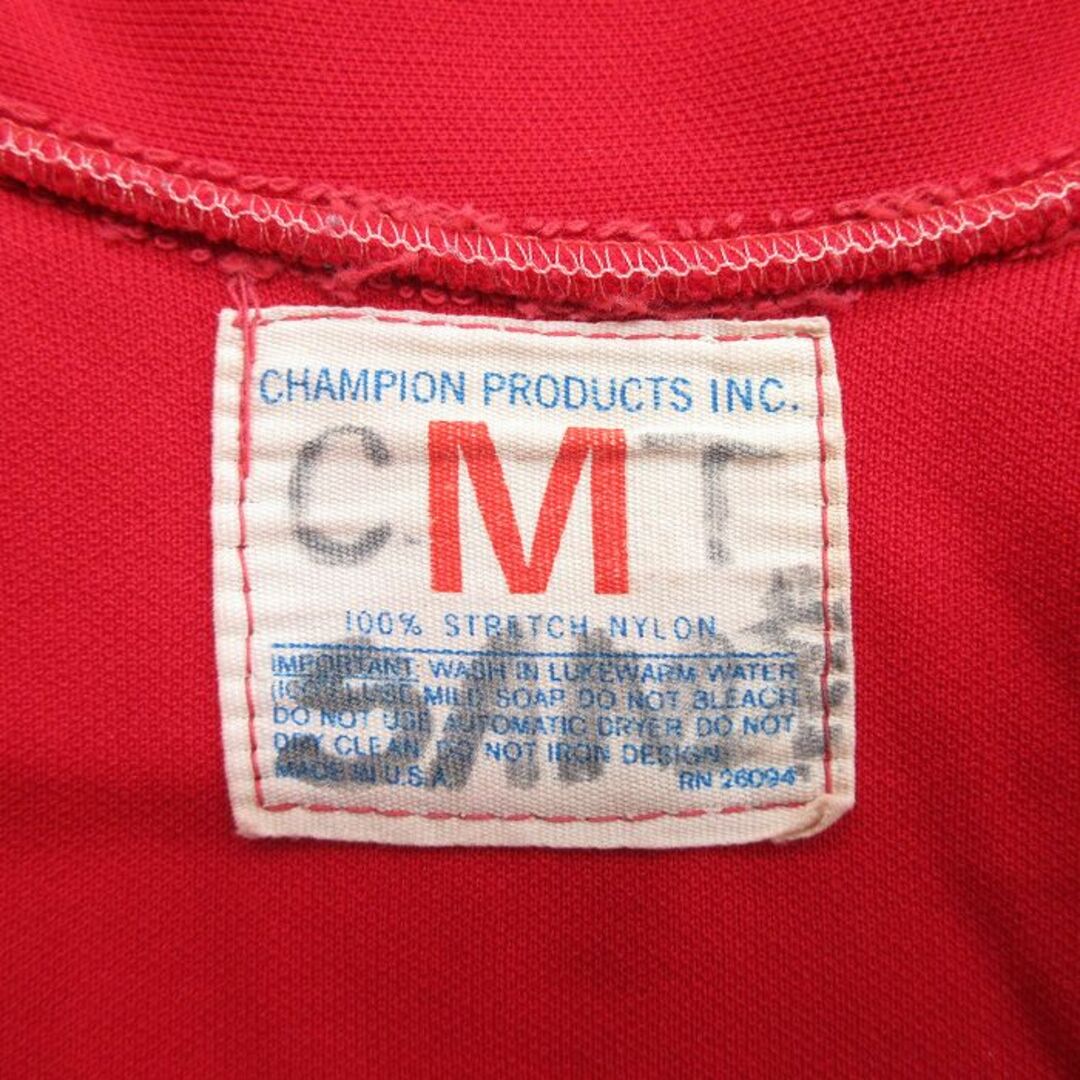 Champion(チャンピオン)のS★古着 チャンピオン Champion 半袖 ビンテージ フルジップ トップス メンズ 70年代 70s スパルタンズ ラグラン タロン USA製 赤他 レッド 23jun13 中古 メンズのトップス(シャツ)の商品写真