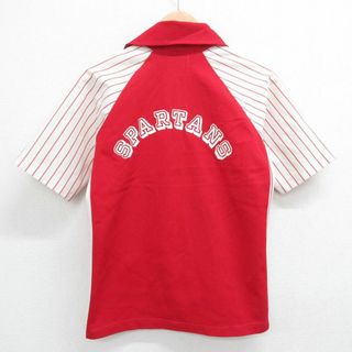 チャンピオン(Champion)のS★古着 チャンピオン Champion 半袖 ビンテージ フルジップ トップス メンズ 70年代 70s スパルタンズ ラグラン タロン USA製 赤他 レッド 23jun13 中古(シャツ)