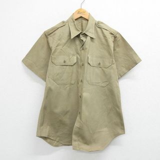 L★古着 ミリタリー 半袖 ビンテージ シャツ メンズ 40年代 40s ベージュ カーキ 23jun16 中古 トップス(シャツ)