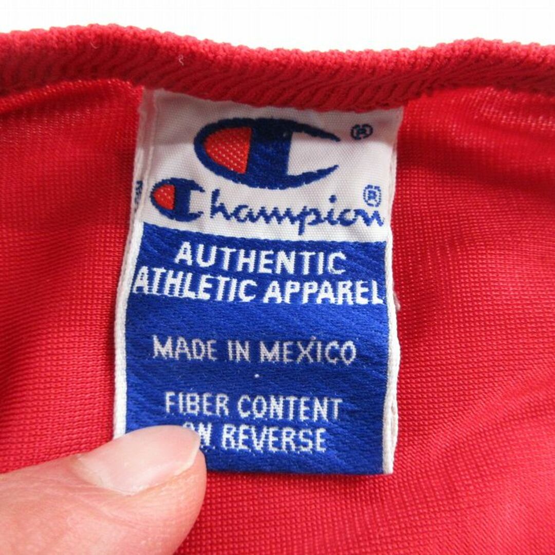 Champion(チャンピオン)のXL★古着 チャンピオン champion 半袖 ビンテージ フットボール Tシャツ メンズ 90年代 90s 29 大きいサイズ メッシュ地 Vネック 赤 レッド ユニフォーム ゲームシャツ 23jun16 中古 メンズのトップス(Tシャツ/カットソー(半袖/袖なし))の商品写真