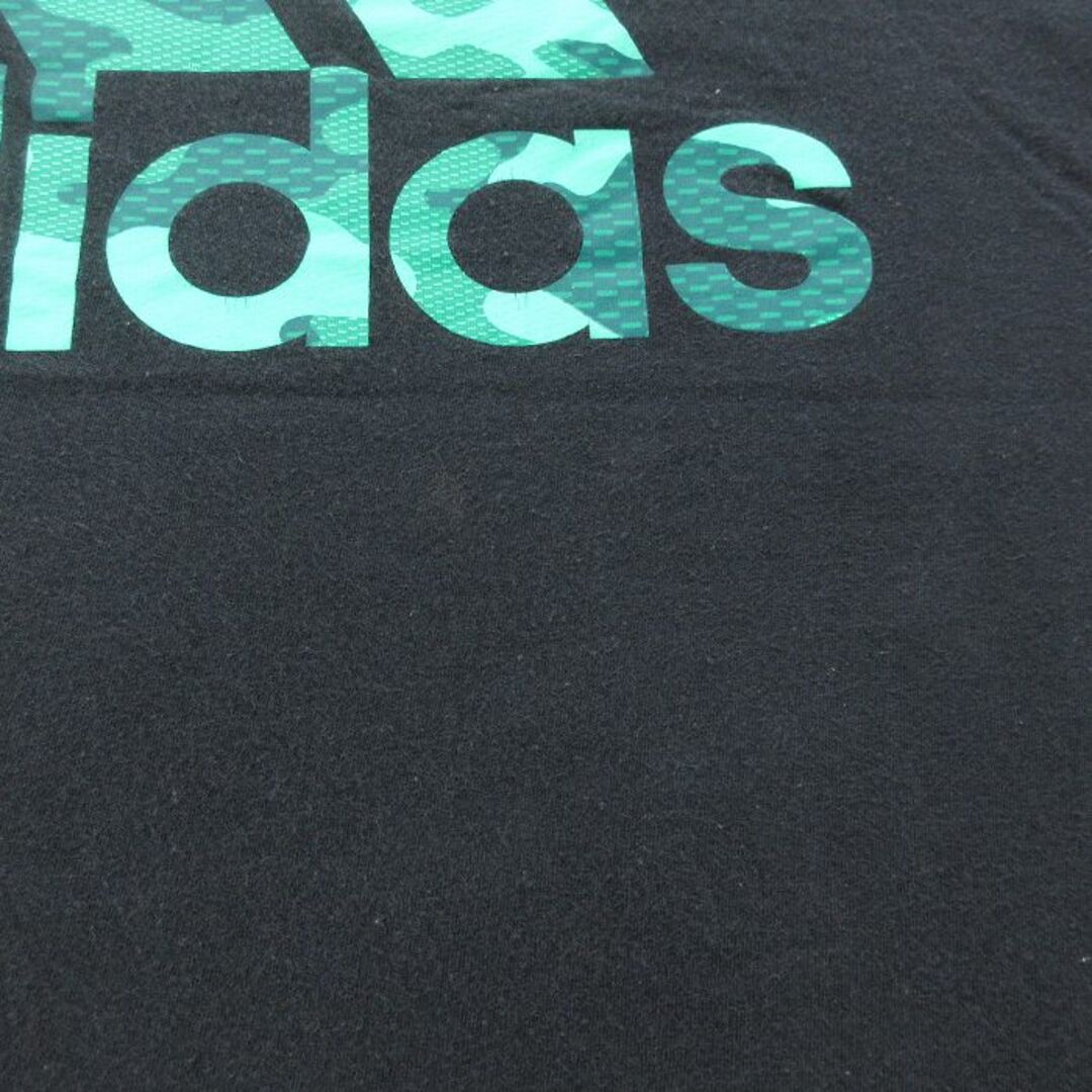 adidas(アディダス)のXL★古着 アディダス adidas 半袖 ブランド Tシャツ メンズ ビッグロゴ 大きいサイズ コットン クルーネック 黒 ブラック 23jun12 中古 メンズのトップス(Tシャツ/カットソー(半袖/袖なし))の商品写真
