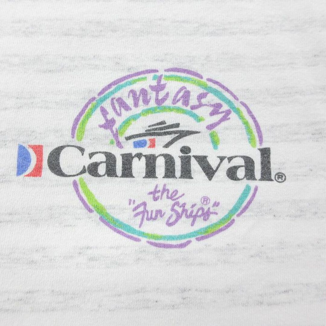 M★古着 ビンテージ タンクトップ メンズ 90年代 90s carnival コットン クルーネック USA製 白他 ホワイト ボーダー 23jun16 中古 メンズのトップス(タンクトップ)の商品写真