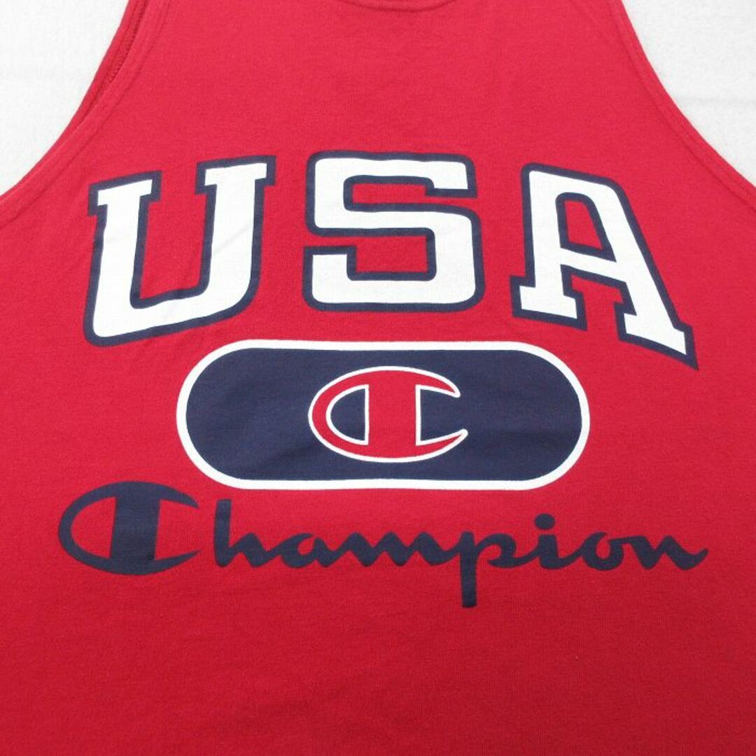 Champion(チャンピオン)のXL★古着 チャンピオン champion ビンテージ タンクトップ メンズ 90年代 90s ビッグロゴ USAロゴ 大きいサイズ コットン クルーネック USA製 赤 レッド 【spe】 23jun17 中古 メンズのトップス(タンクトップ)の商品写真