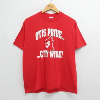 L★古着 半袖 ビンテージ Tシャツ メンズ 90年代 90s OTIS PRIDE 鳥 クルーネック USA製 赤 レッド 23jun12 中古(Tシャツ/カットソー(半袖/袖なし))