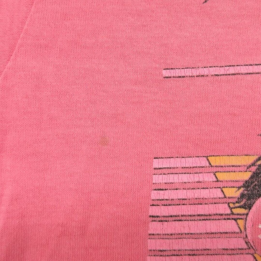 L★古着 半袖 ビンテージ Tシャツ メンズ 80年代 80s ヤシの木 フロリダ クルーネック ピンク 23jun12 中古 メンズのトップス(Tシャツ/カットソー(半袖/袖なし))の商品写真