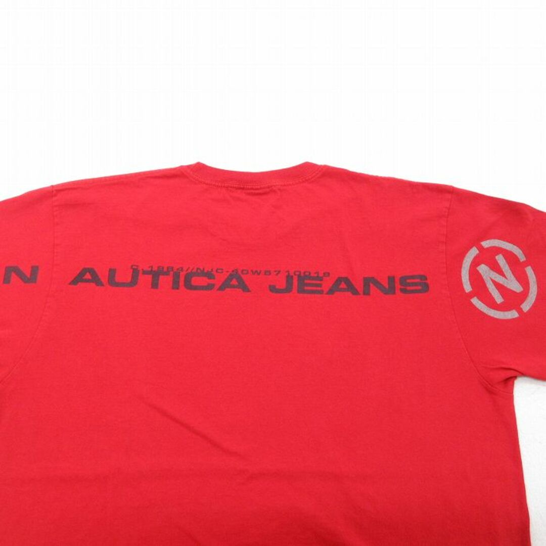 NAUTICA(ノーティカ)のXL★古着 ノーティカ NAUTICA ブランド 半袖 ビンテージ Tシャツ メンズ 90年代 90s ビッグロゴ 大きいサイズ コットン クルーネック USA製 赤 レッド 23jun12 中古 メンズのトップス(Tシャツ/カットソー(半袖/袖なし))の商品写真