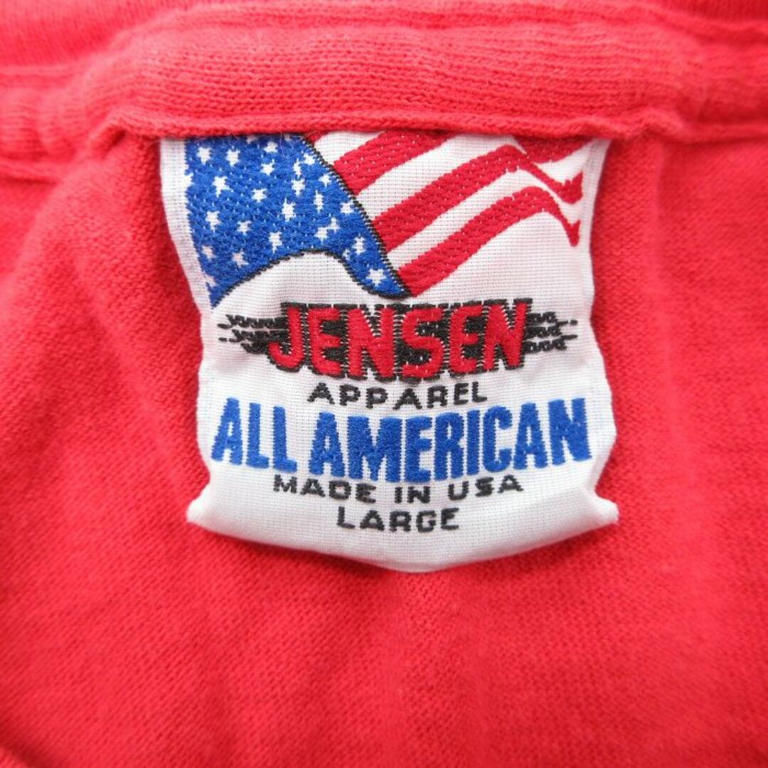 L★古着 半袖 ビンテージ Tシャツ メンズ 90年代 90s CWA ヘルスケア コットン クルーネック USA製 赤 レッド 23jun12 中古 メンズのトップス(Tシャツ/カットソー(半袖/袖なし))の商品写真