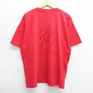 XL★古着 マルボロ 半袖 ビンテージ Tシャツ メンズ 90年代 90s 胸ポケット付き 大きいサイズ コットン クルーネック USA製 赤 レッド 23jun13 中古(Tシャツ/カットソー(半袖/袖なし))