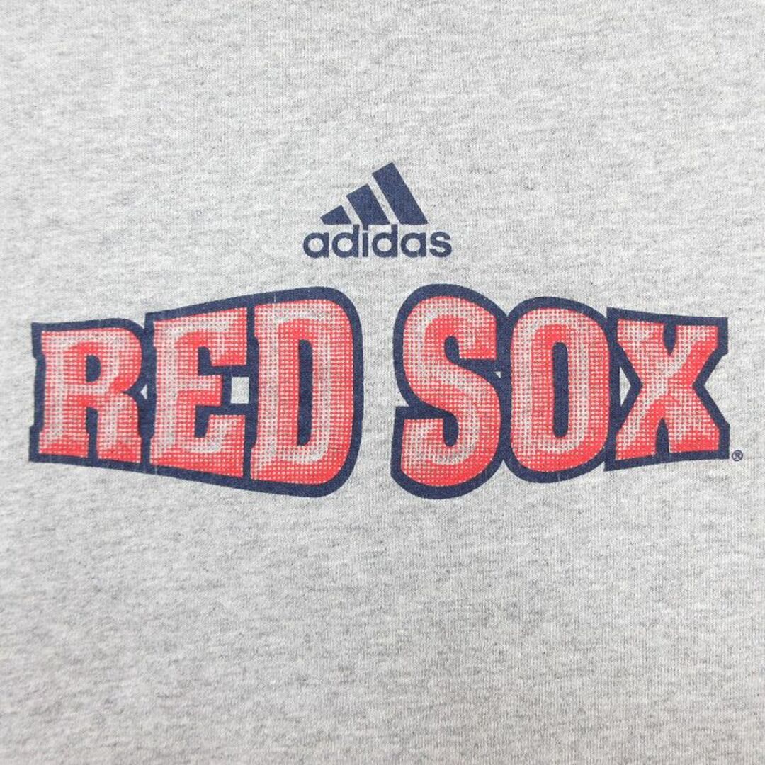 adidas(アディダス)のXL★古着 アディダス adidas 半袖 ビンテージ Tシャツ メンズ 00年代 00s MLB ボストンレッドソックス ワンポイントロゴ クルーネック グレー 霜降り メジャーリーグ ベースボール 野球 23jun13 中古 メンズのトップス(Tシャツ/カットソー(半袖/袖なし))の商品写真