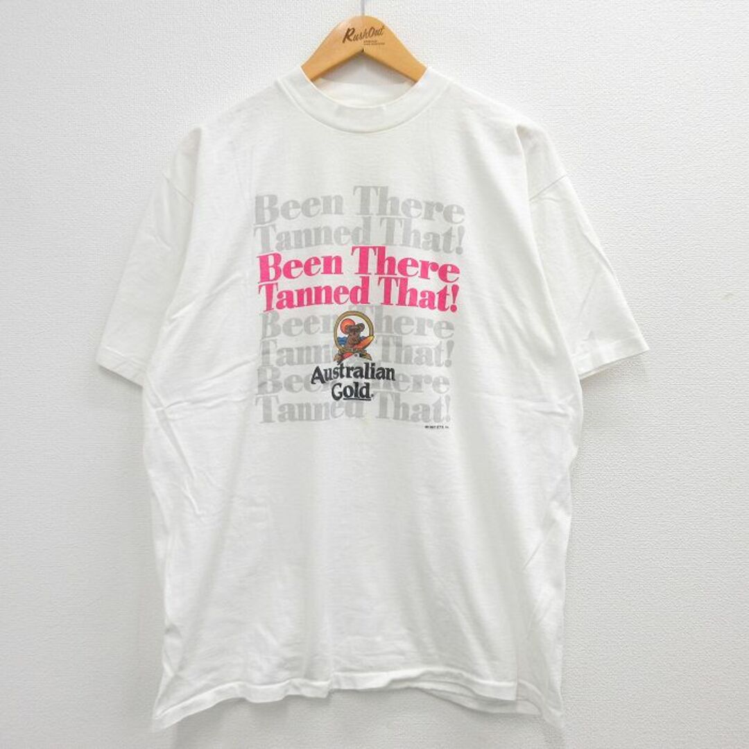 XL★古着 半袖 ビンテージ Tシャツ メンズ 90年代 90s Australian Gold コアラ 大きいサイズ クルーネック 白 ホワイト 23jun13 中古 メンズのトップス(Tシャツ/カットソー(半袖/袖なし))の商品写真