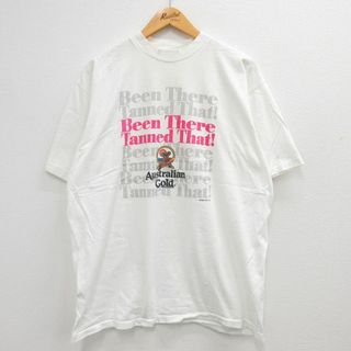 XL★古着 半袖 ビンテージ Tシャツ メンズ 90年代 90s Australian Gold コアラ 大きいサイズ クルーネック 白 ホワイト 23jun13 中古(Tシャツ/カットソー(半袖/袖なし))