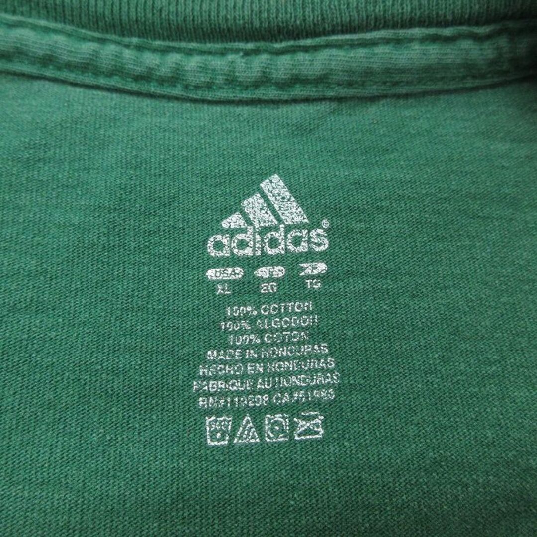 adidas(アディダス)のXL★古着 アディダス adidas 半袖 ビンテージ Tシャツ メンズ 00年代 00s ノートルダム フットボール 大きいサイズ コットン クルーネック 濃緑 グリーン 23jun13 中古 メンズのトップス(Tシャツ/カットソー(半袖/袖なし))の商品写真