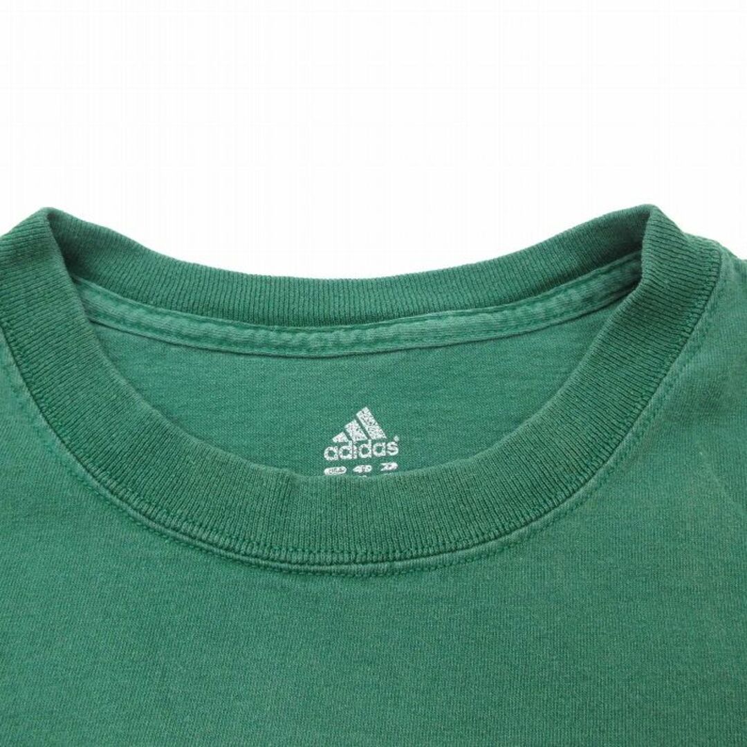 adidas(アディダス)のXL★古着 アディダス adidas 半袖 ビンテージ Tシャツ メンズ 00年代 00s ノートルダム フットボール 大きいサイズ コットン クルーネック 濃緑 グリーン 23jun13 中古 メンズのトップス(Tシャツ/カットソー(半袖/袖なし))の商品写真