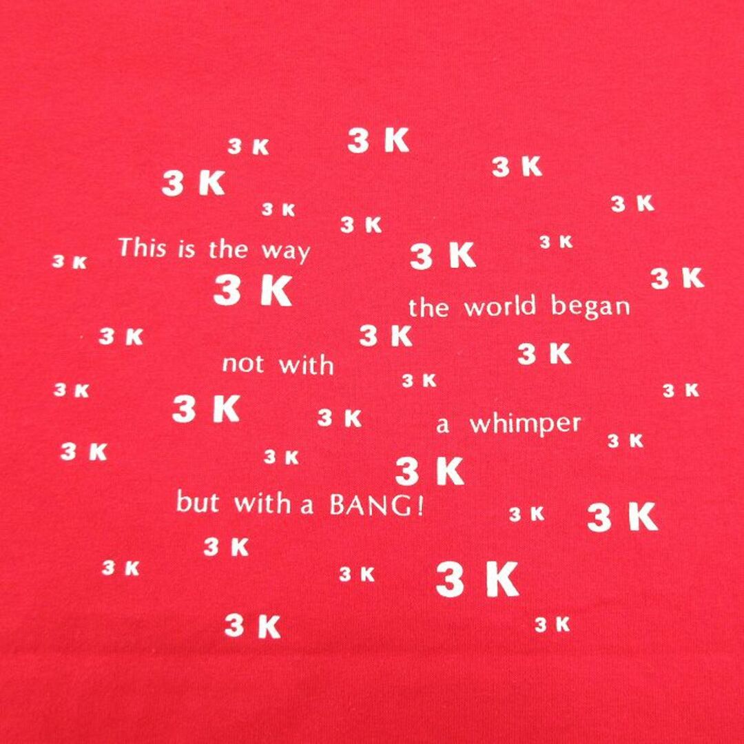 L★古着 半袖 ビンテージ Tシャツ メンズ 90年代 90s 3K クルーネック USA製 赤 レッド 【spe】 23jun14 中古 メンズのトップス(Tシャツ/カットソー(半袖/袖なし))の商品写真