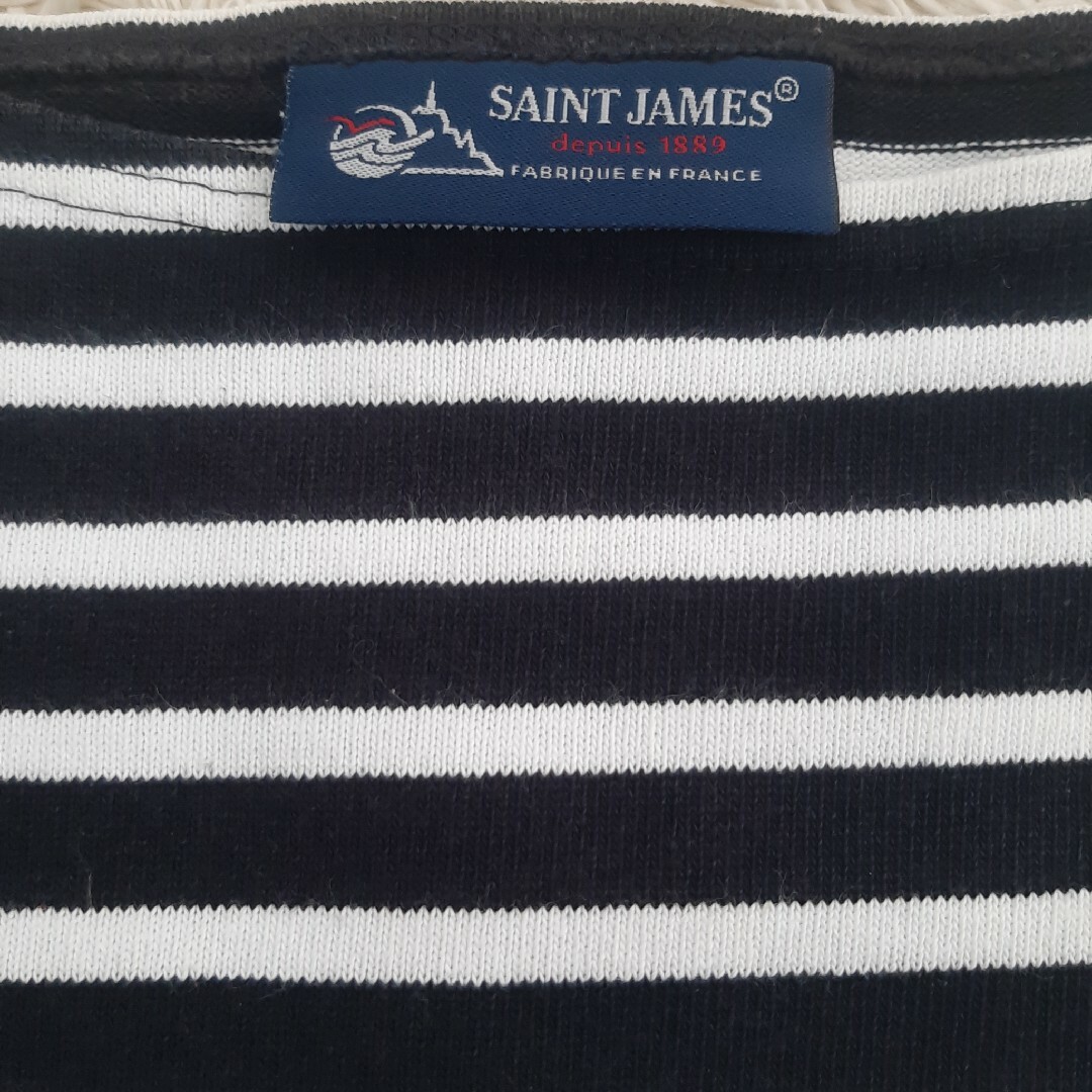 SAINT JAMES(セントジェームス)のウェッソン　ブラック×ホワイト　T3　セントジェームス レディースのトップス(カットソー(長袖/七分))の商品写真