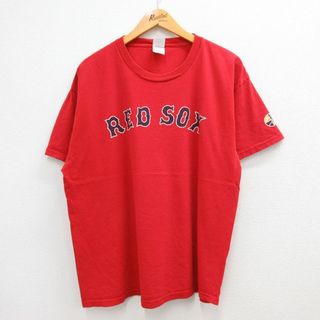 XL★古着 半袖 ビンテージ Tシャツ メンズ 00年代 00s MLB ボストンレッドソックス ジョシュベケット 19 ワールドシリーズ コットン 大きいサイズ クルーネック 赤 レッド メジャーリーグ ベースボール 野球 23jun14 中古(Tシャツ/カットソー(半袖/袖なし))