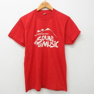 M★古着 半袖 ビンテージ Tシャツ メンズ 80年代 80s サウンドオブミュージック クルーネック USA製 赤 レッド 23jun14 中古(Tシャツ/カットソー(半袖/袖なし))