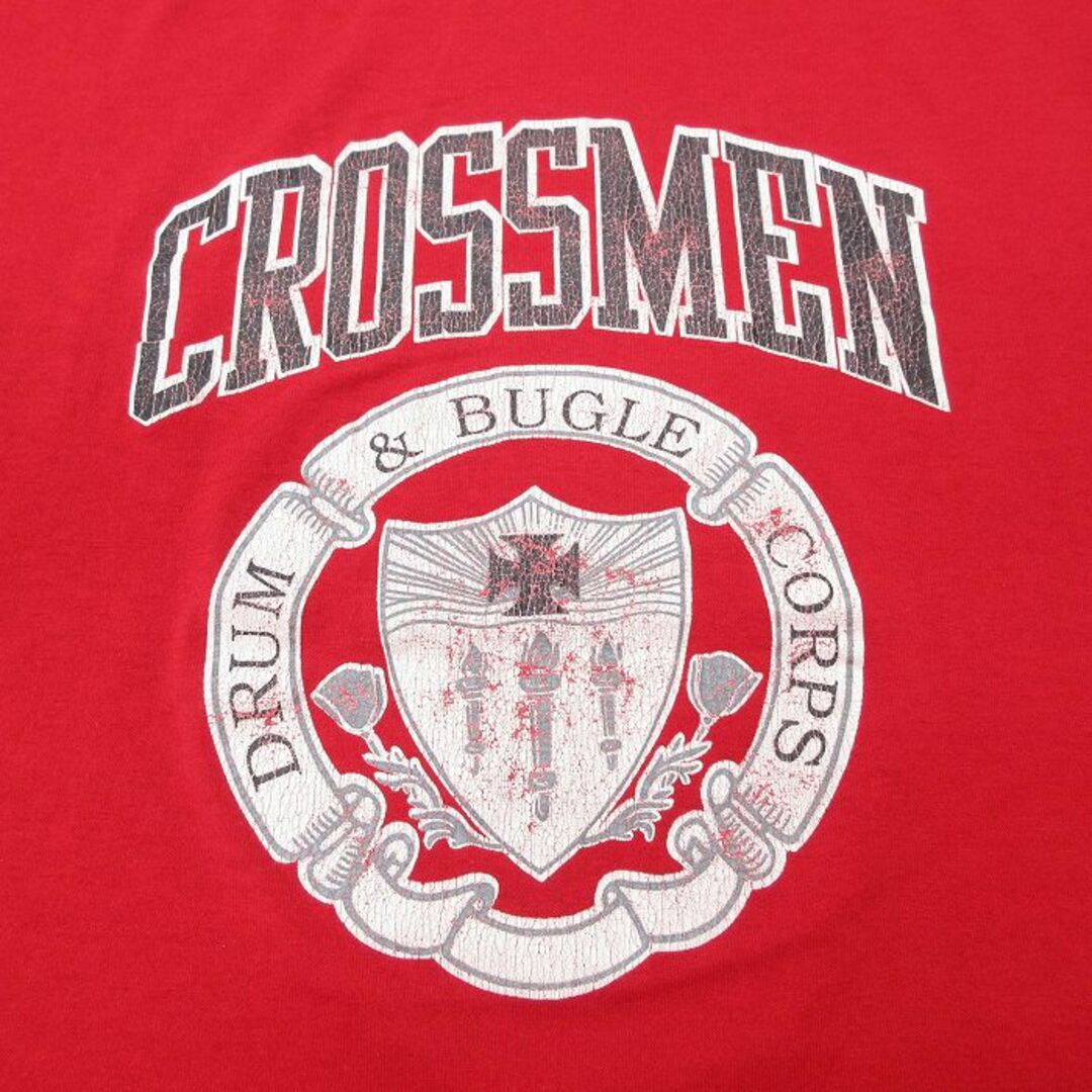 L★古着 半袖 ビンテージ Tシャツ メンズ 90年代 90s CROSSMEN クルーネック USA製 赤 レッド 23jun15 中古 メンズのトップス(Tシャツ/カットソー(半袖/袖なし))の商品写真