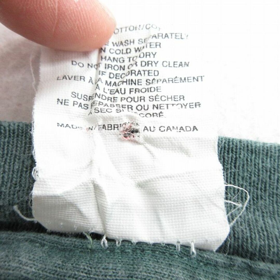 L★古着 半袖 ビンテージ Tシャツ メンズ 90年代 90s 船 コットン クルーネック カナダ製 濃緑 グリーン 23jun15 中古 メンズのトップス(Tシャツ/カットソー(半袖/袖なし))の商品写真