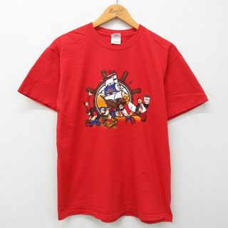 M★古着 半袖 ビンテージ Tシャツ メンズ 00年代 00s ポパイ チェスター コットン クルーネック 赤 レッド 【spe】 23jun16 中古(Tシャツ/カットソー(半袖/袖なし))