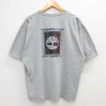 XL★古着 ティンバーランド 半袖 ビンテージ Tシャツ メンズ 90年代 90s ビッグロゴ 大きいサイズ クルーネック USA製 グレー 霜降り 【spe】 23jun16 中古