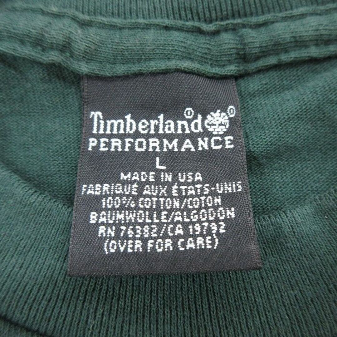 Timberland(ティンバーランド)のL★古着 ティンバーランド 半袖 ビンテージ Tシャツ メンズ 90年代 90s サウスカロライナ 地図 コットン クルーネック USA製 濃緑 グリーン 23jun17 中古 メンズのトップス(Tシャツ/カットソー(半袖/袖なし))の商品写真