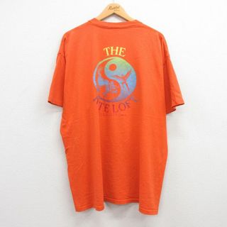 XL★古着 半袖 ビンテージ Tシャツ メンズ 90年代 90s 陰陽 龍 大きいサイズ クルーネック オレンジ 23jun17 中古(Tシャツ/カットソー(半袖/袖なし))