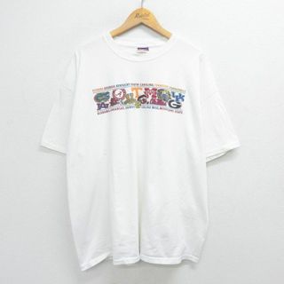 チャンピオン(Champion)のXL★古着 チャンピオン champion 半袖 ビンテージ Tシャツ メンズ 00年代 00s NCAA バスケ フロリダゲイターズ 大きいサイズ コットン クルーネック 白 ホワイト 23jun17 中古(Tシャツ/カットソー(半袖/袖なし))