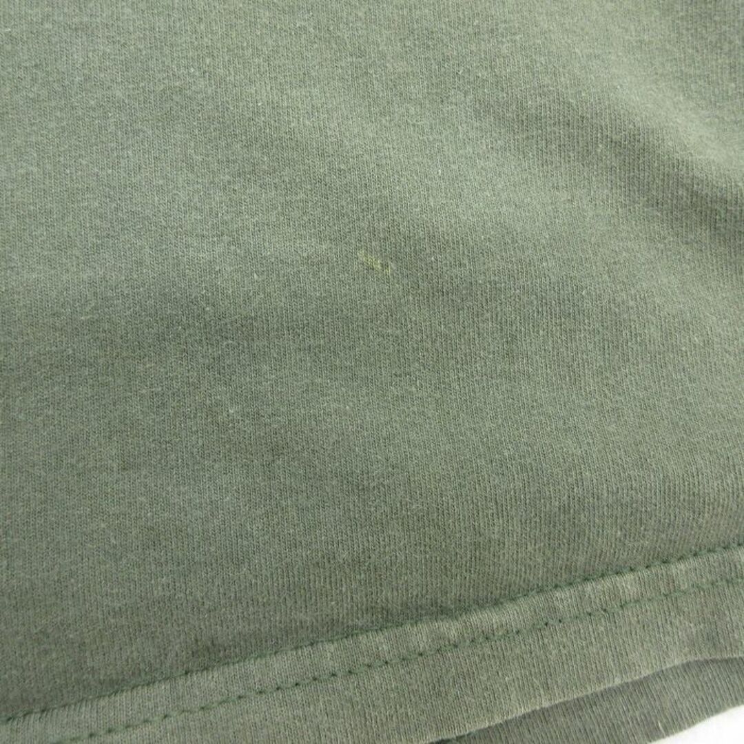 L★古着 半袖 ビンテージ Tシャツ メンズ 00年代 00s ハングル文字 刺繍 コットン クルーネック 濃緑 グリーン 23jun17 中古 メンズのトップス(Tシャツ/カットソー(半袖/袖なし))の商品写真