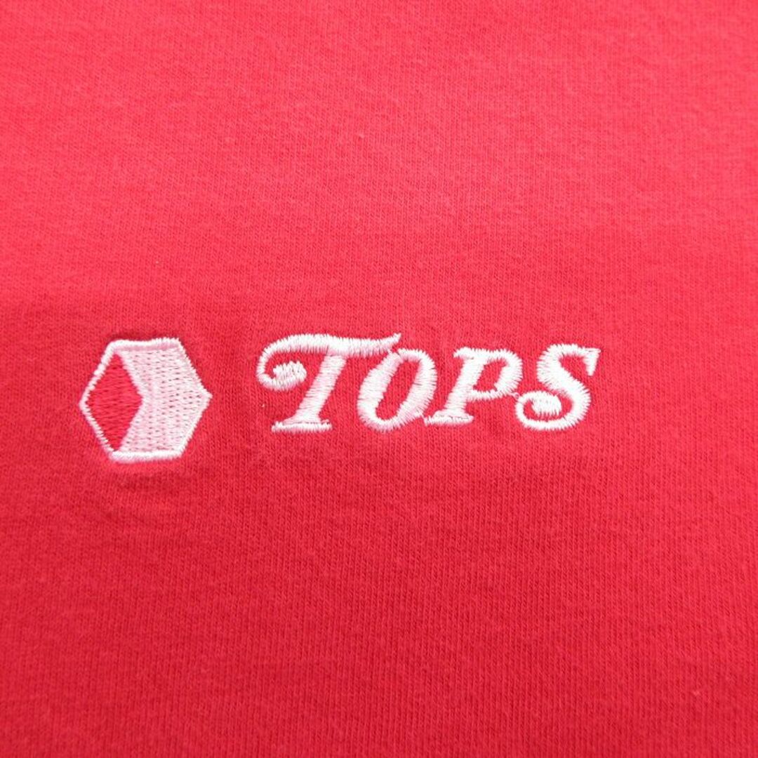 M★古着 半袖 ビンテージ Tシャツ メンズ 90年代 90s TOPS コットン クルーネック USA製 赤 レッド 23jun19 中古 メンズのトップス(Tシャツ/カットソー(半袖/袖なし))の商品写真