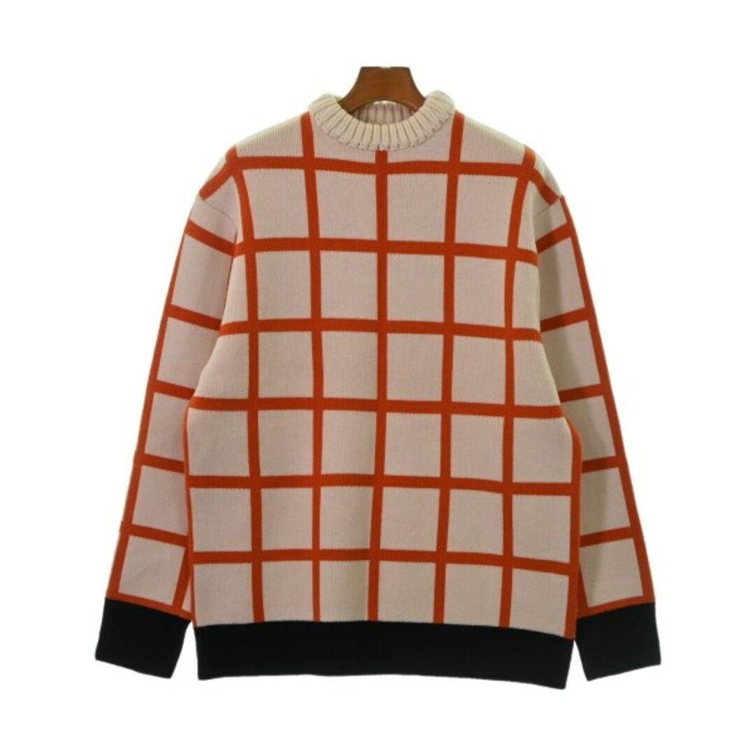 JW Anderson ニット・セーター M アイボリーxオレンジ(チェック JW Anderson ニット・セーター M アイボリーxオレンジ(チェック