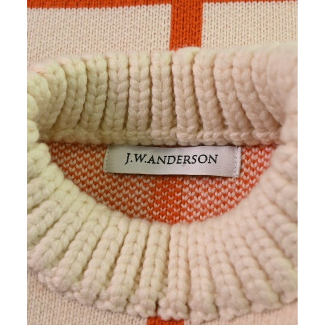 JW Anderson ニット・セーター M アイボリーxオレンジ(チェック JW Anderson ニット・セーター M アイボリーxオレンジ(チェック