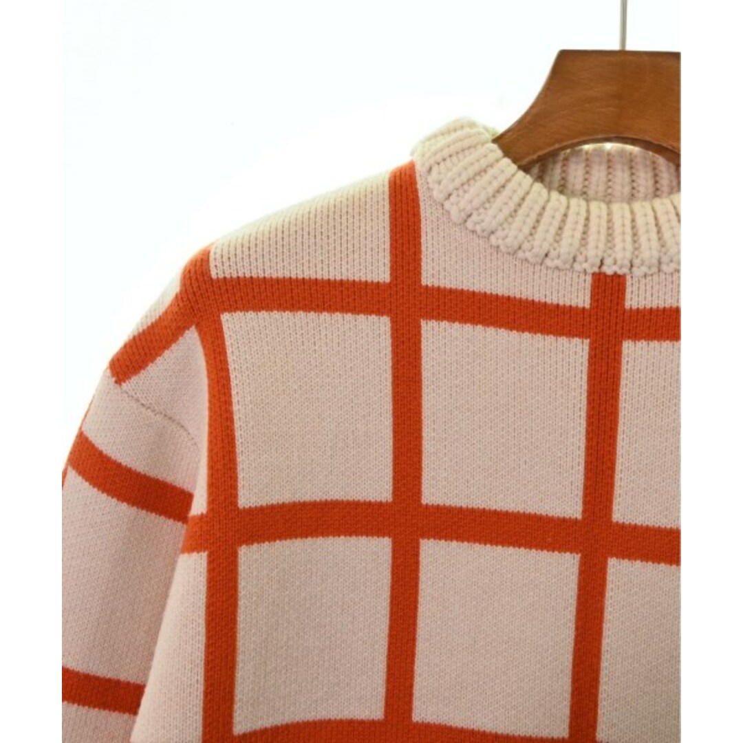 J.W.ANDERSON(ジェイダブリューアンダーソン)のJW Anderson ニット・セーター M アイボリーxオレンジ(チェック) 【古着】【中古】 メンズのトップス(ニット/セーター)の商品写真