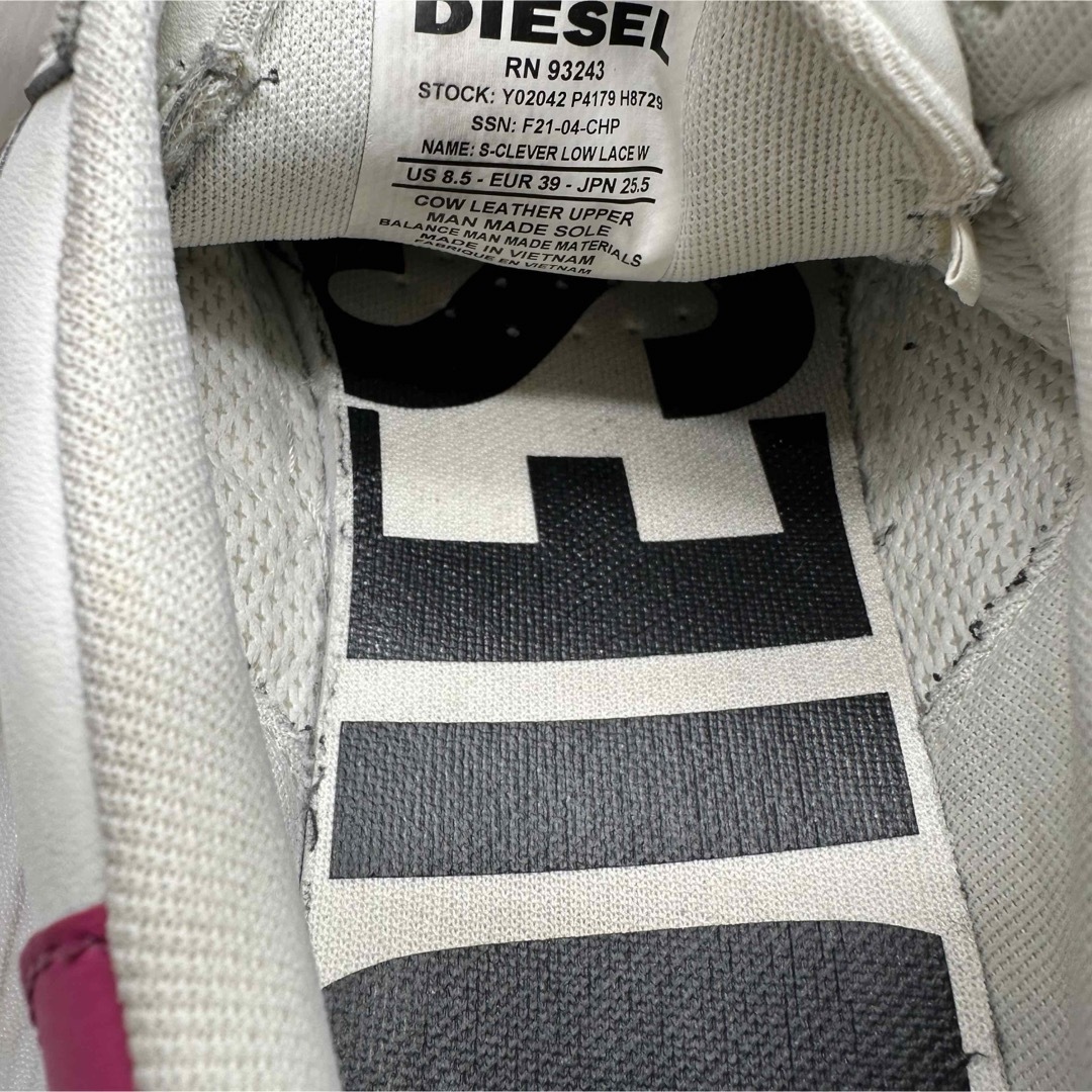 DIESEL(ディーゼル)の【DIESEL】ディーゼル 25.5 スニーカー レザー ホワイト メンズの靴/シューズ(スニーカー)の商品写真