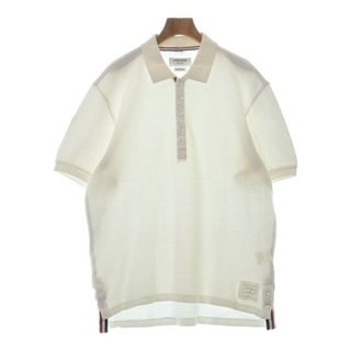 THOM BROWNE - THOM BROWNE トムブラウン ポロシャツ 5(XL位) 白 【古着】【中古】