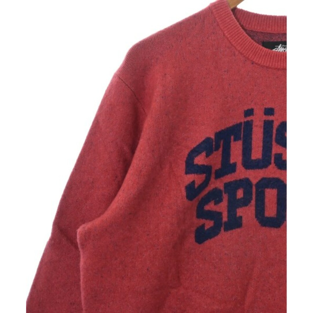 STUSSY(ステューシー)のSTUSSY ステューシー ニット・セーター M 赤 【古着】【中古】 メンズのトップス(ニット/セーター)の商品写真