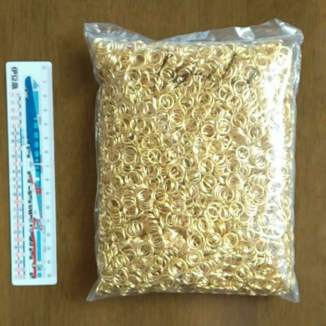 丸カン■ゴールド10mm×1mm■1kg■1000g■マルカン■資材アクセサリー ハンドメイドの素材/材料(各種パーツ)の商品写真