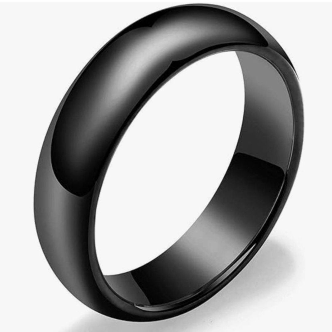 A174 リング ブラック 指輪 タングステン レディース メンズ 4mm メンズのアクセサリー(リング(指輪))の商品写真