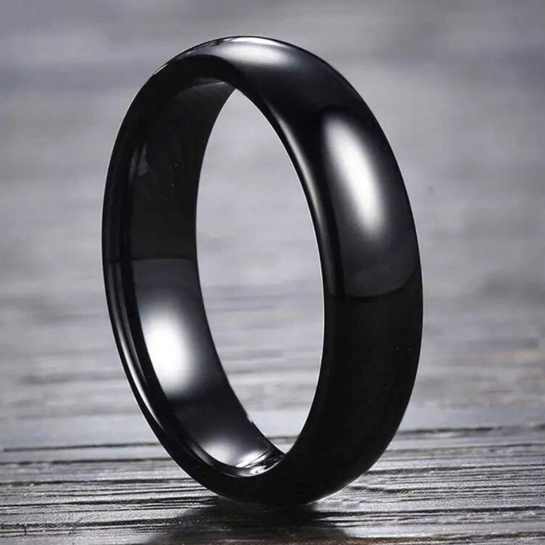 A175 リング ブラック 指輪 タングステン レディース メンズ 6mm メンズのアクセサリー(リング(指輪))の商品写真