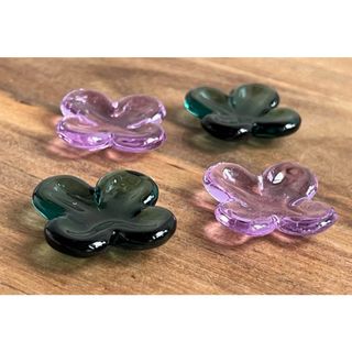 【新品】ガラスのお花の箸置き(4つ)(食器)